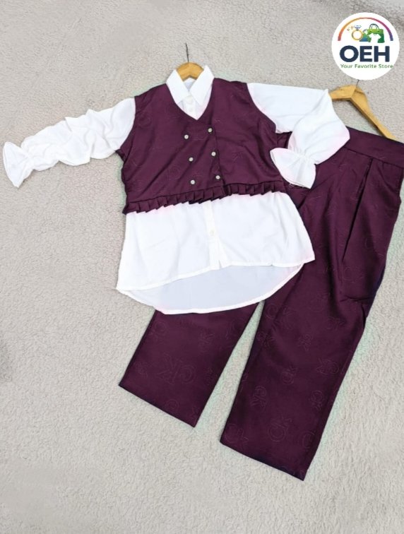 Elegant Ladies Western 3-Piece Outfit – White Shirt white Waistcoat &amp;amp; Trouser