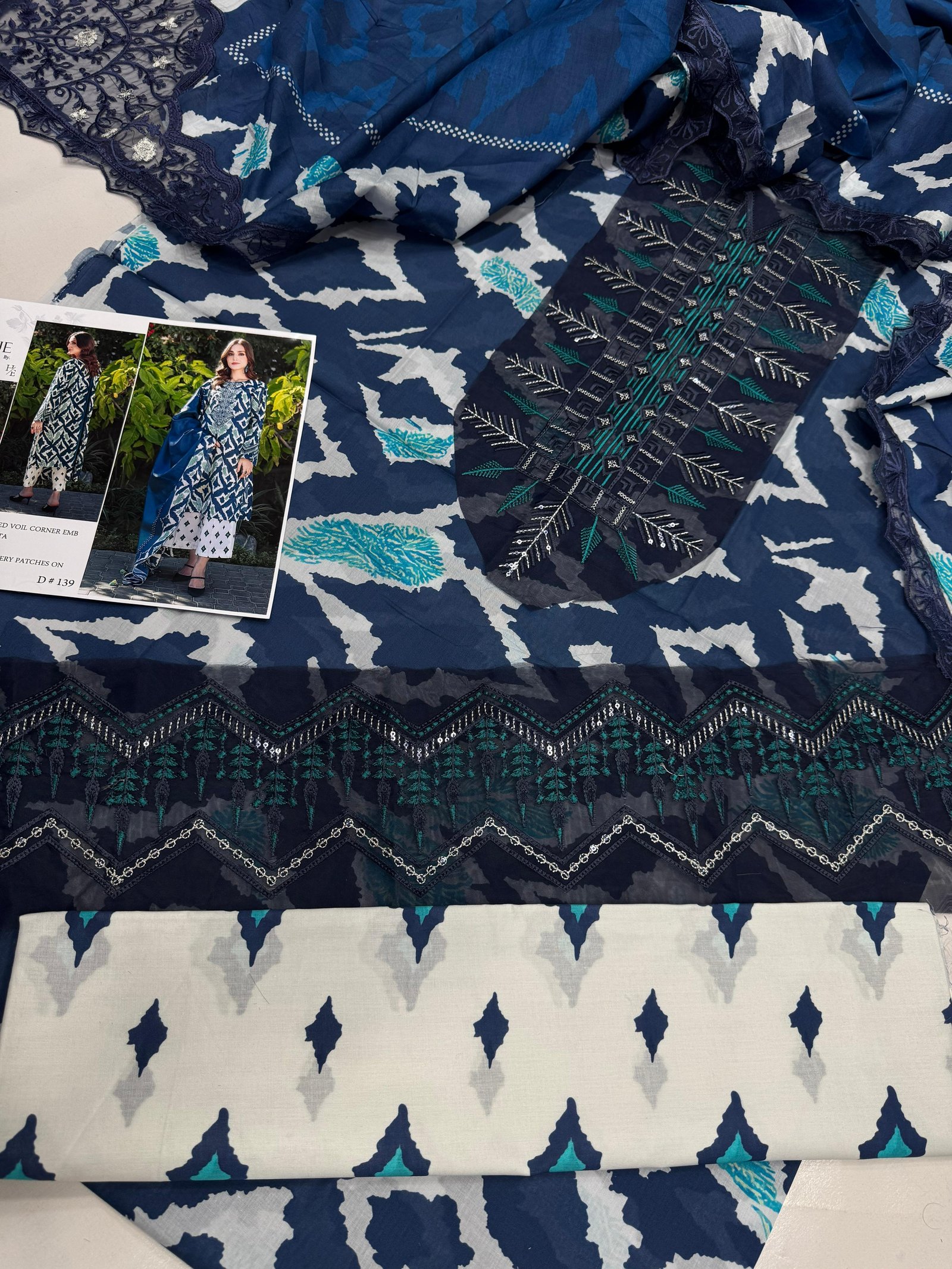 3PCS Suit with Voil Dupatta