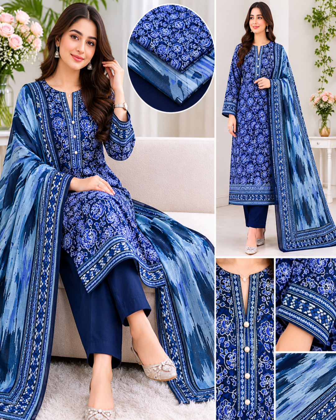 Bin Saeed Original Mother 3-Piece Lawn Suit