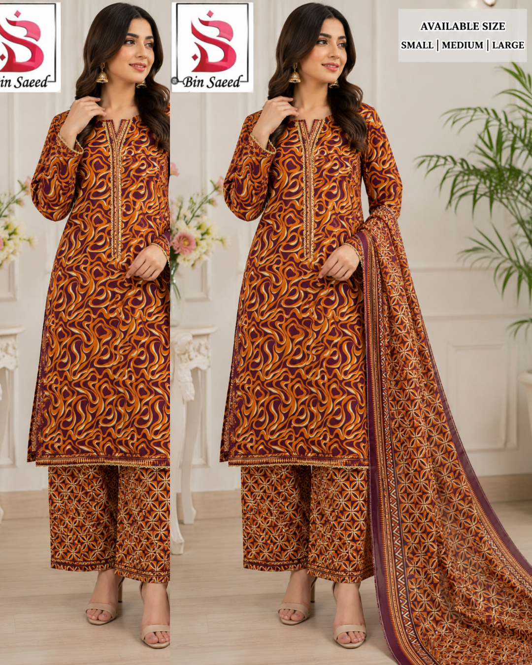 Bin Saeed Stitched 3PC Collection