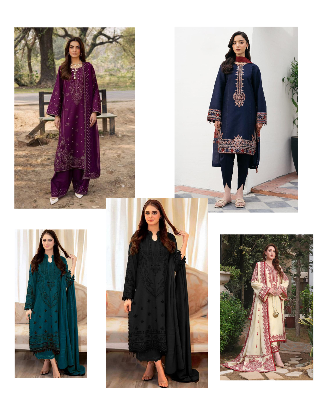 3PC Unstitched Embroidered Suit